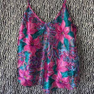 Floral Satin Tank Top